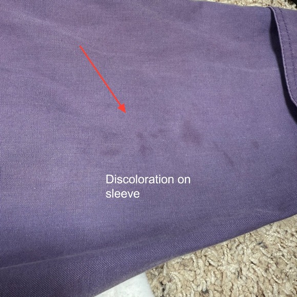 VTG Reversible Plum Utility Jacket Women's L Paisley Floral Lined Chore Coat 90s - Picture 10 of 12